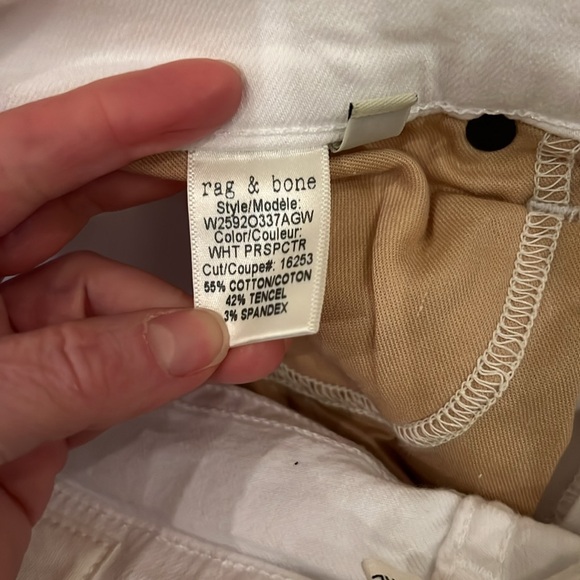 NWT rag & bone Jeans White Prospctr Dre Capri Distressed Size 26, 28, 29 or 30 - Picture 6 of 16